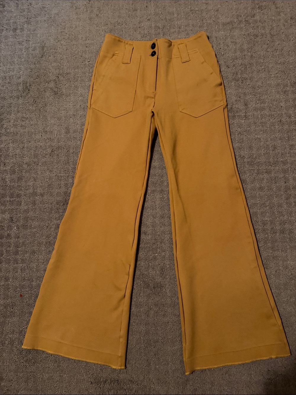 Maeve Anthropologie Mustard Wide Leg Pants